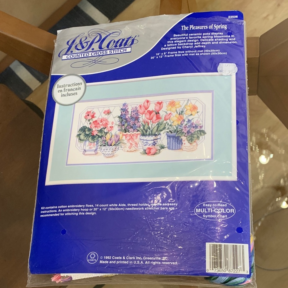 Cross stitch kit. Lovely Springs flowers. From my mother’s estate.